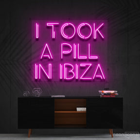 "I Took a Pill in Ibiza" Neon Sign 60cm (2ft) / Pink / Cut to Shape by Neon Icons