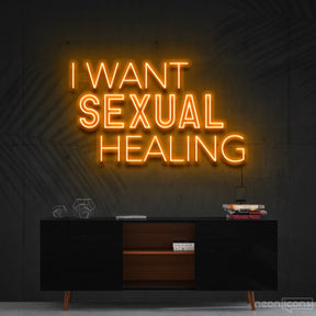 "I Want Sexual Healing" Neon Sign 60cm (2ft) / Orange / Cut to Shape by Neon Icons