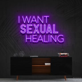 "I Want Sexual Healing" Neon Sign 60cm (2ft) / Purple / Cut to Shape by Neon Icons