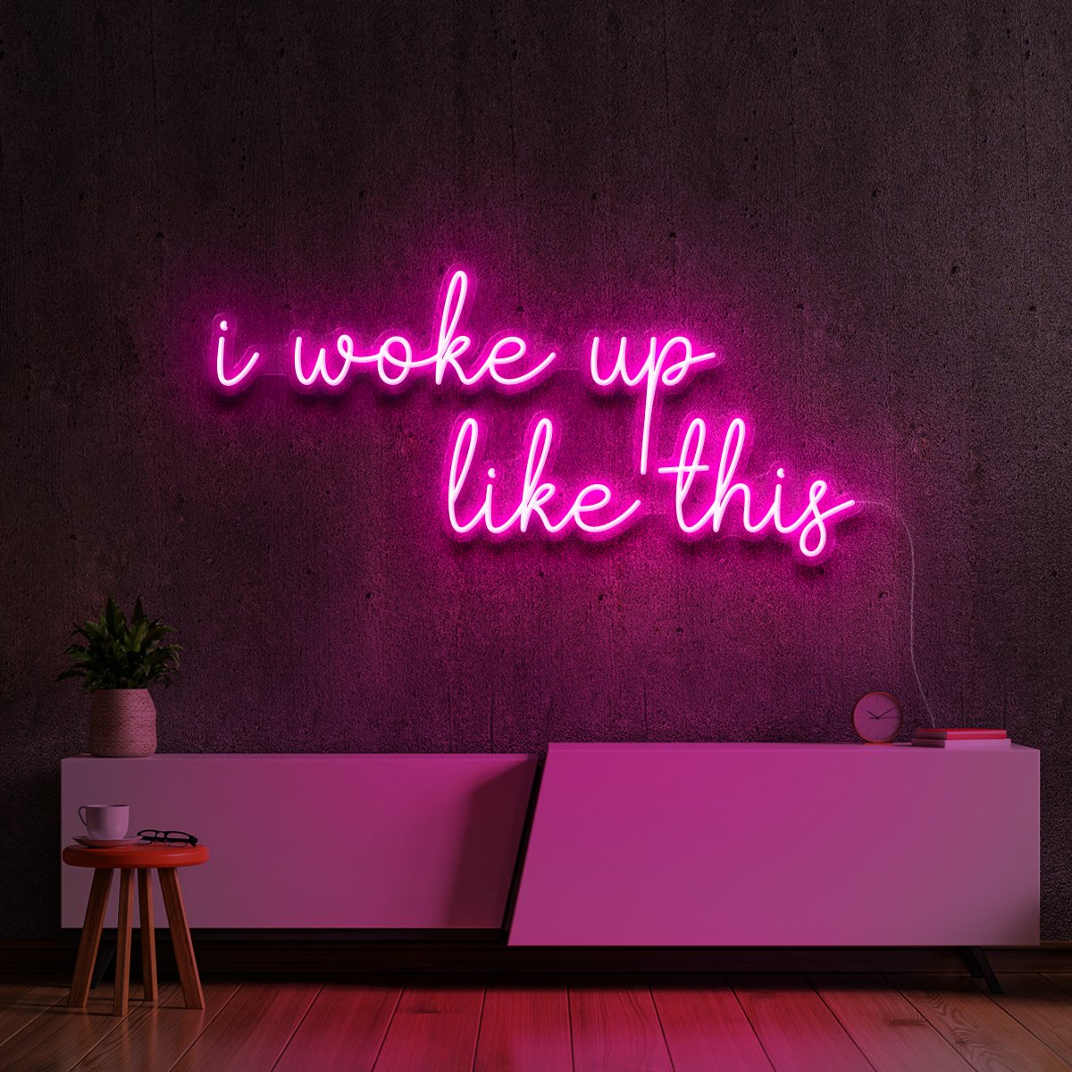 "I woke up like this" Neon Sign 150cm (5ft) / Pink / LED Neon by Neon Icons