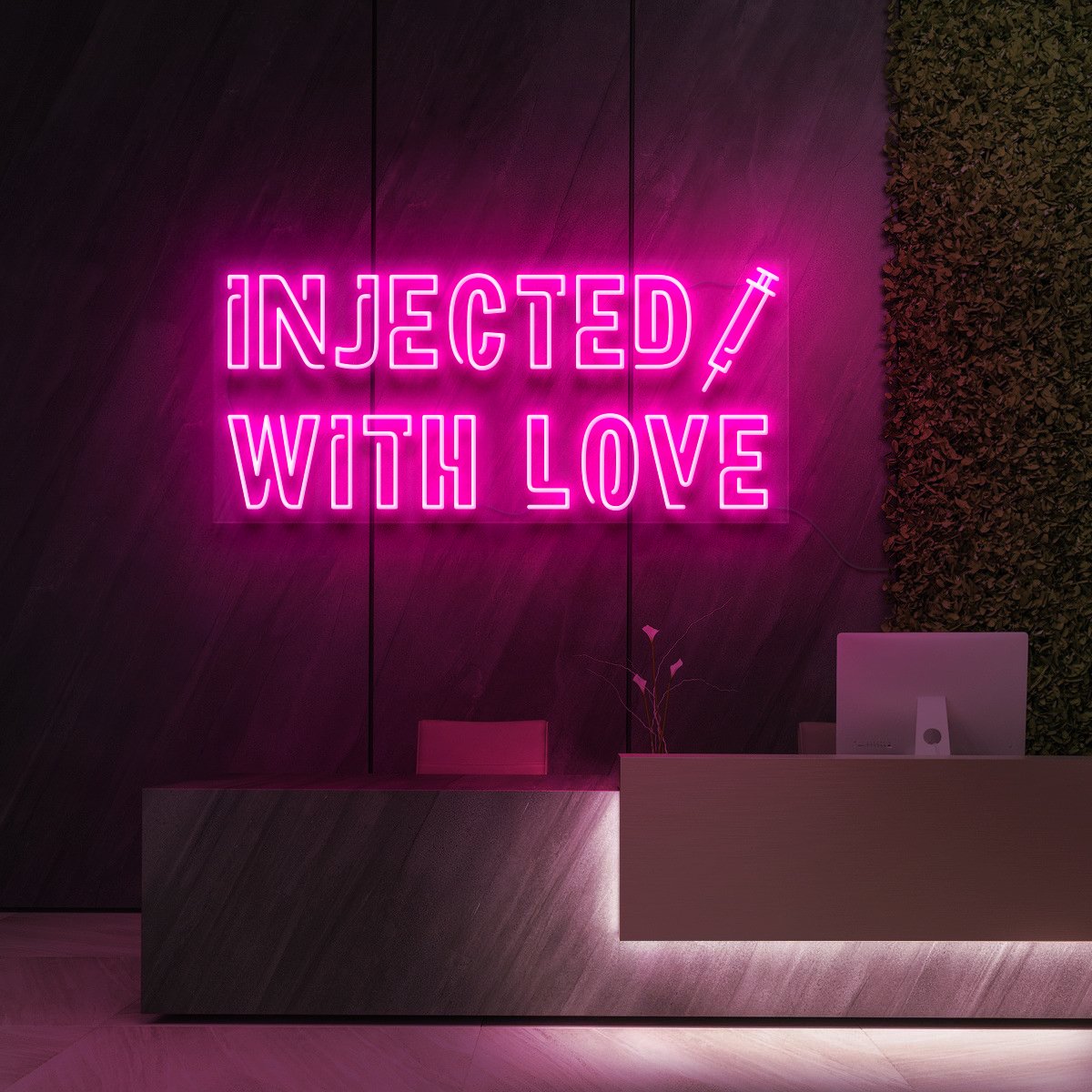 "Injected With Love" Neon Sign for Beauty Salons & Cosmetic Studios by Neon Icons