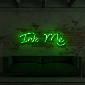 "Ink Me" Neon Sign for Tattoo Parlours 60cm (2ft) / Green / LED Neon by Neon Icons