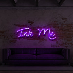 "Ink Me" Neon Sign for Tattoo Parlours 60cm (2ft) / Purple / LED Neon by Neon Icons