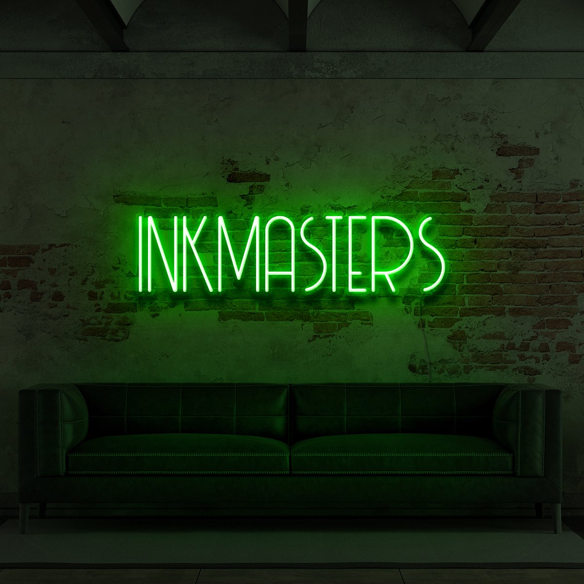 "Inkmasters" Neon Sign for Tattoo Parlours 60cm (2ft) / Green / LED Neon by Neon Icons