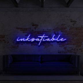 "Inksatiable" Neon Sign for Tattoo Parlours 90cm (3ft) / Blue / LED Neon by Neon Icons