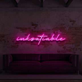 "Inksatiable" Neon Sign for Tattoo Parlours 90cm (3ft) / Pink / LED Neon by Neon Icons