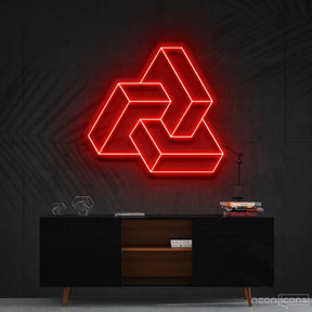 "Interlocking Boxes" Neon Sign 60cm (2ft) / Red / Cut to Shape by Neon Icons