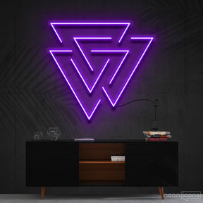 "Interlocking Triangles" Neon Sign 60cm (2ft) / Purple / Cut to Shape by Neon Icons