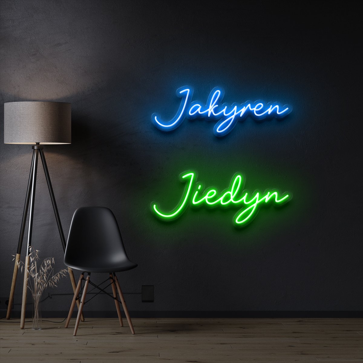 "Jakyren & Jiedyn" 2x Custom Neon Signs