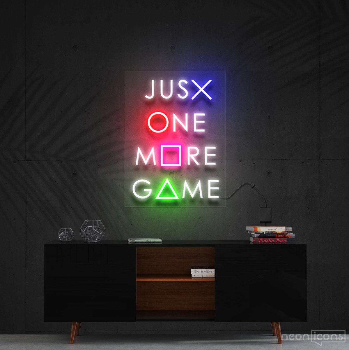 "Just One More Game" Neon Sign 60cm (2ft) / Cut to Shape by Neon Icons