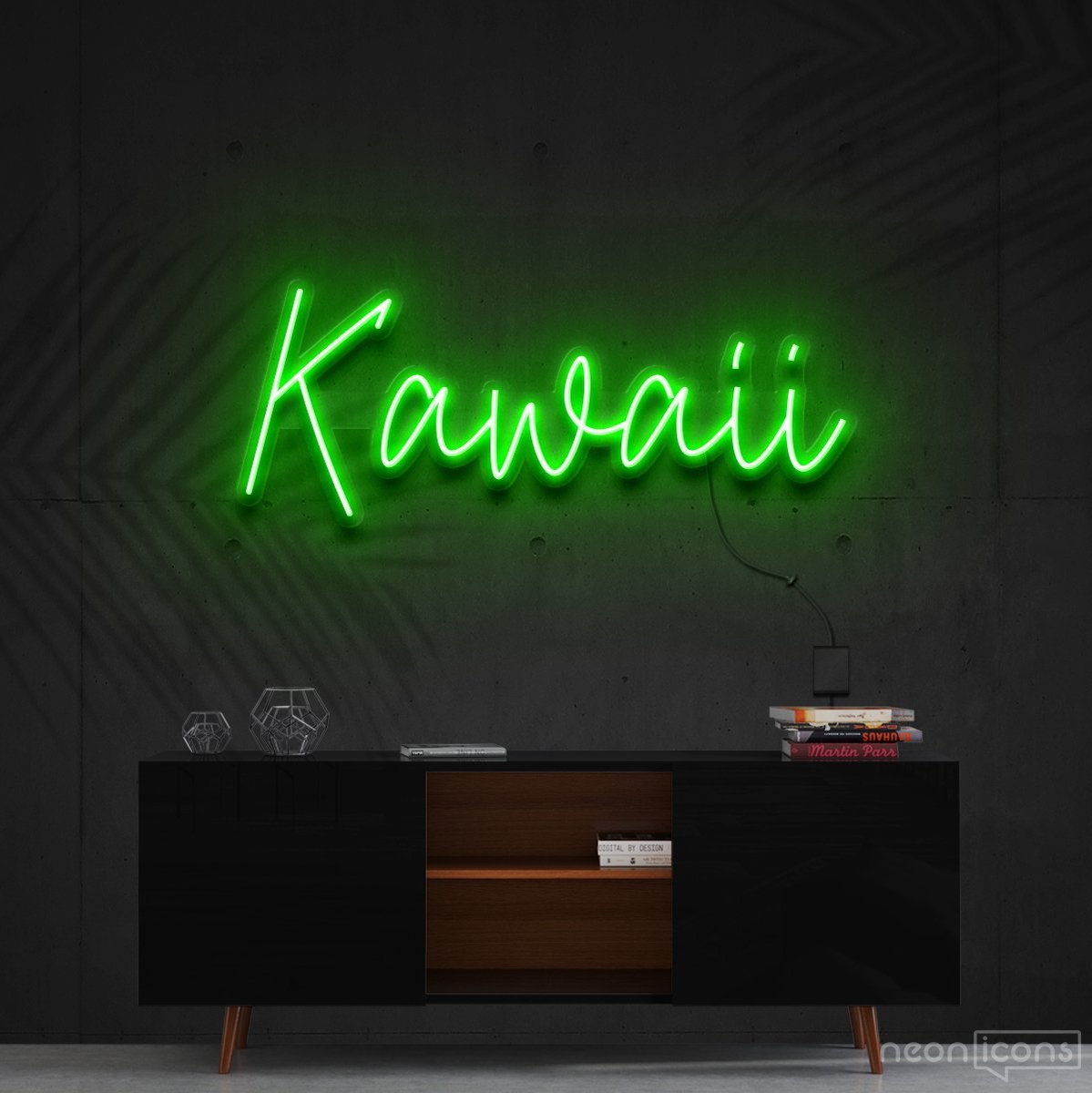 "Kawaii" Neon Sign 60cm (2ft) / Green / Cut to Shape by Neon Icons