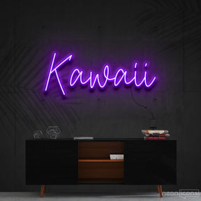 "Kawaii" Neon Sign 60cm (2ft) / Purple / Cut to Shape by Neon Icons