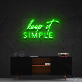 "Keep It Simple" Neon Sign 60cm (2ft) / Green / Cut to Shape by Neon Icons