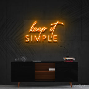 "Keep It Simple" Neon Sign 60cm (2ft) / Orange / Cut to Shape by Neon Icons