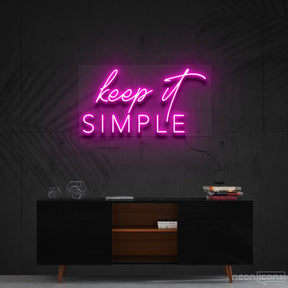 "Keep It Simple" Neon Sign 60cm (2ft) / Pink / Cut to Shape by Neon Icons