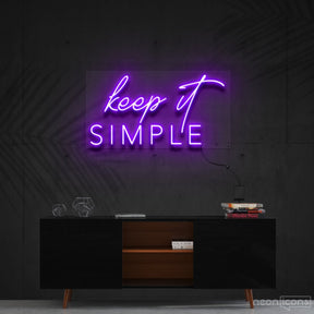 "Keep It Simple" Neon Sign 60cm (2ft) / Purple / Cut to Shape by Neon Icons