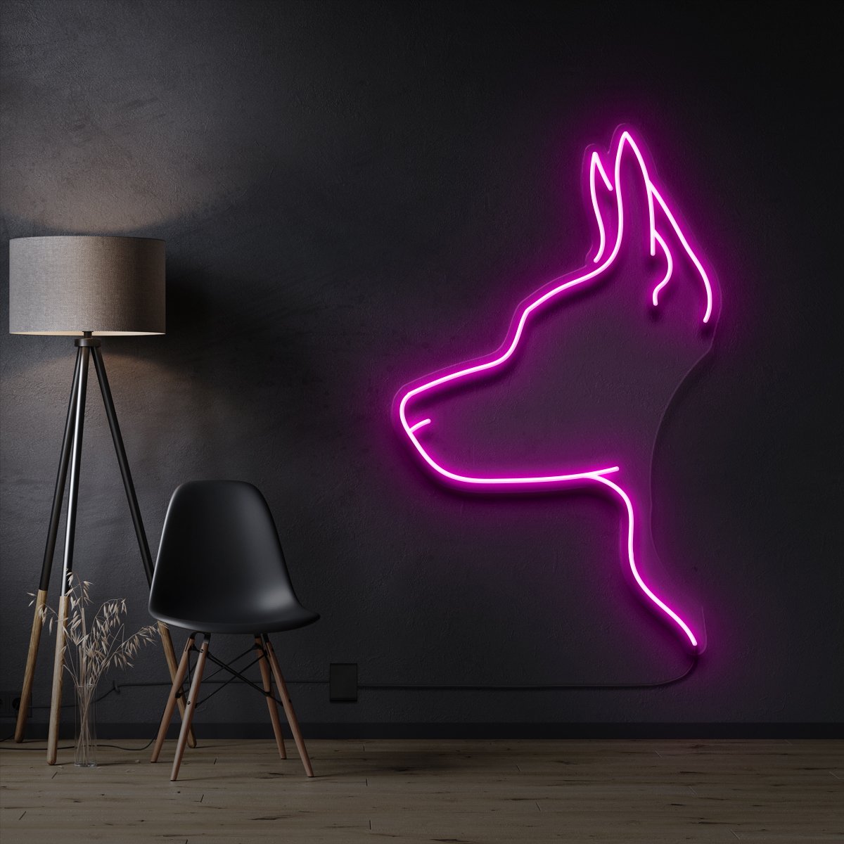 "Kelpie Dog" Pet Neon Sign 60cm / Pink / Cut to Shape by Neon Icons