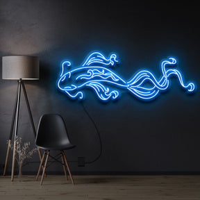 "Koi Fish" Pet Neon Sign 90cm / Ice Blue / Cut to Shape by Neon Icons