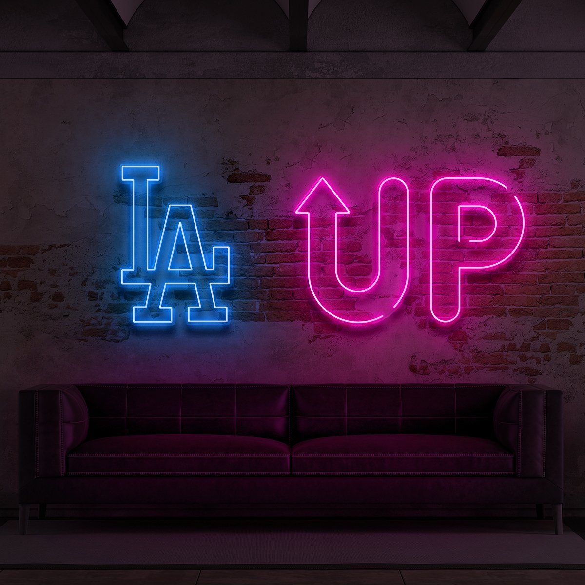 "LA & UP" 2 x Neon Signs