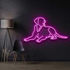 "Labrador retriever" Pet Neon Sign 60cm / Pink / Cut to Shape by Neon Icons