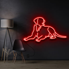 "Labrador retriever" Pet Neon Sign 60cm / Red / Cut to Shape by Neon Icons