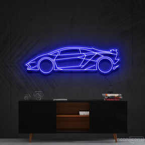 "Lamborghini Aventador SV" Neon Sign 90cm (3ft) / Blue / Cut to Shape by Neon Icons