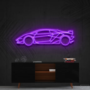 "Lamborghini Aventador SV" Neon Sign 90cm (3ft) / Purple / Cut to Shape by Neon Icons