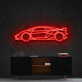 "Lamborghini Aventador SV" Neon Sign 90cm (3ft) / Red / Cut to Shape by Neon Icons