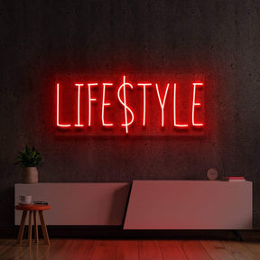 "Lifestyle" Neon Sign 60cm (2ft) / Red / Cut to Shape by Neon Icons