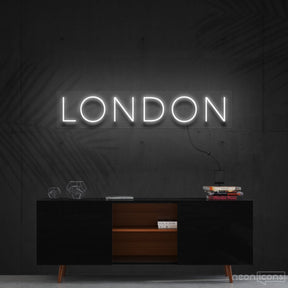 "London" Neon Sign 60cm (2ft) / White / Cut to Shape by Neon Icons