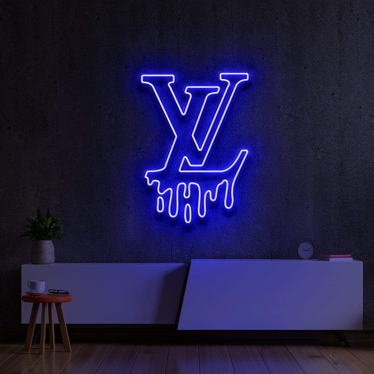 "Louis Vuitton Drip" Neon Sign 60cm (2ft) / Blue / LED Neon by Neon Icons