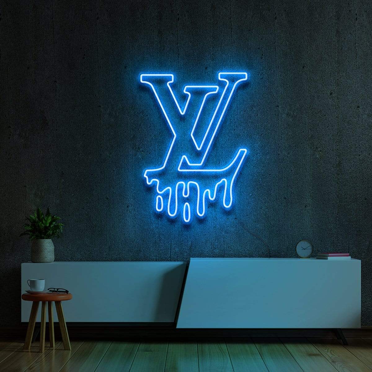 "Louis Vuitton Drip" Neon Sign 60cm (2ft) / Ice Blue / LED Neon by Neon Icons