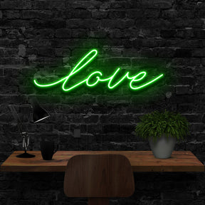 "Love" Neon Sign 40cm (1.3ft) / Green / LED Neon by Neon Icons