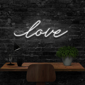 "Love" Neon Sign 40cm (1.3ft) / White / LED Neon by Neon Icons