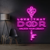 "Love That Door" Custom Neon Sign