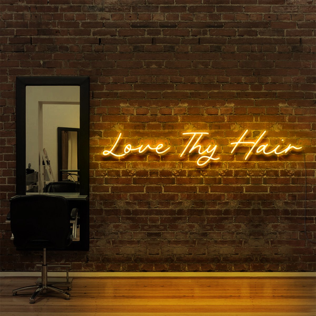 "Love Thy Hair" Neon Sign for Hair Salons & Barbershops by Neon Icons