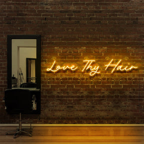 "Love Thy Hair" Neon Sign for Hair Salons & Barbershops by Neon Icons