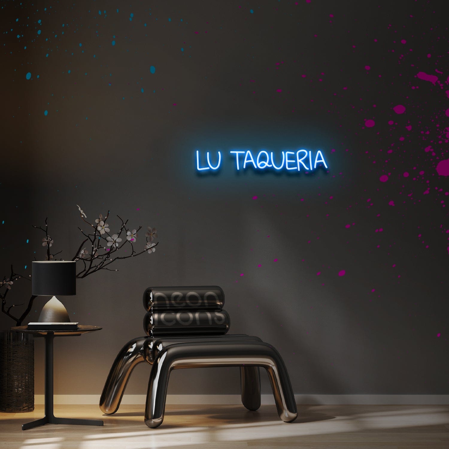 "Lu Taqueria Text" Custom Neon Sign