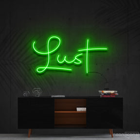 "Lust" Neon Sign 60cm (2ft) / Green / Cut to Shape by Neon Icons