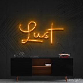 "Lust" Neon Sign 60cm (2ft) / Orange / Cut to Shape by Neon Icons