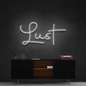 "Lust" Neon Sign 60cm (2ft) / White / Cut to Shape by Neon Icons