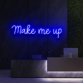 "Make Me Up" Neon Sign for Beauty Salons & Cosmetic Studios 60cm (2ft) / Blue / LED Neon by Neon Icons