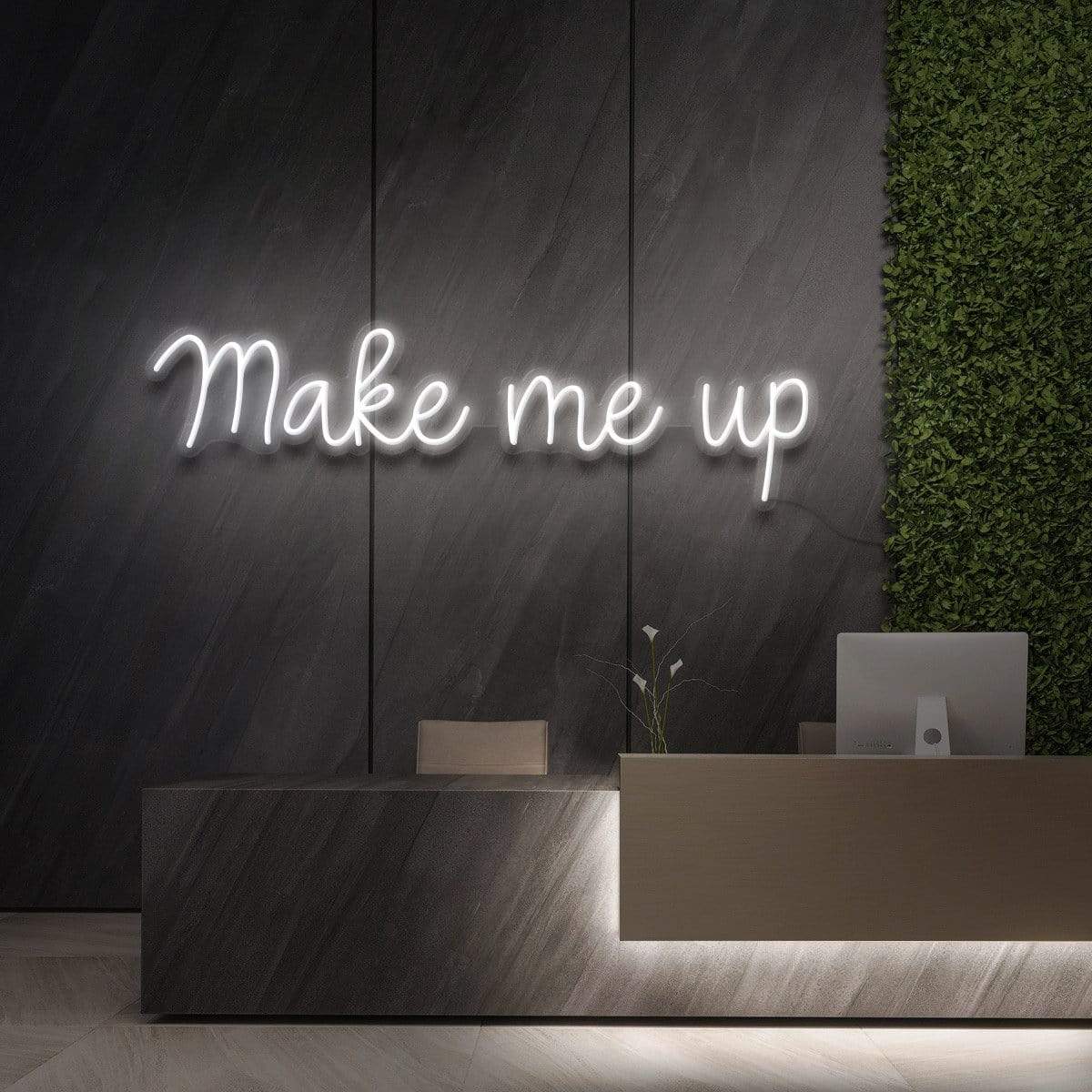 "Make Me Up" Neon Sign for Beauty & Cosmetic Studios 60cm (2ft) / White / LED Neon by Neon Icons