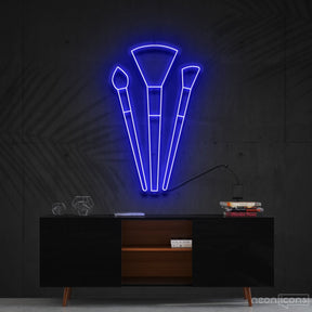 "Makeup Brushes" Neon Sign 60cm (2ft) / Blue / Cut to Shape by Neon Icons