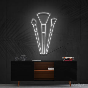 "Makeup Brushes" Neon Sign 60cm (2ft) / White / Cut to Shape by Neon Icons