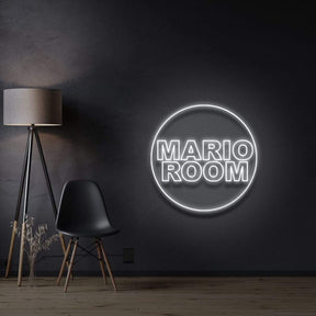 "Mario Room" Custom Neon Sign 60cm x 60cm / White / LED Neon by Neon Icons