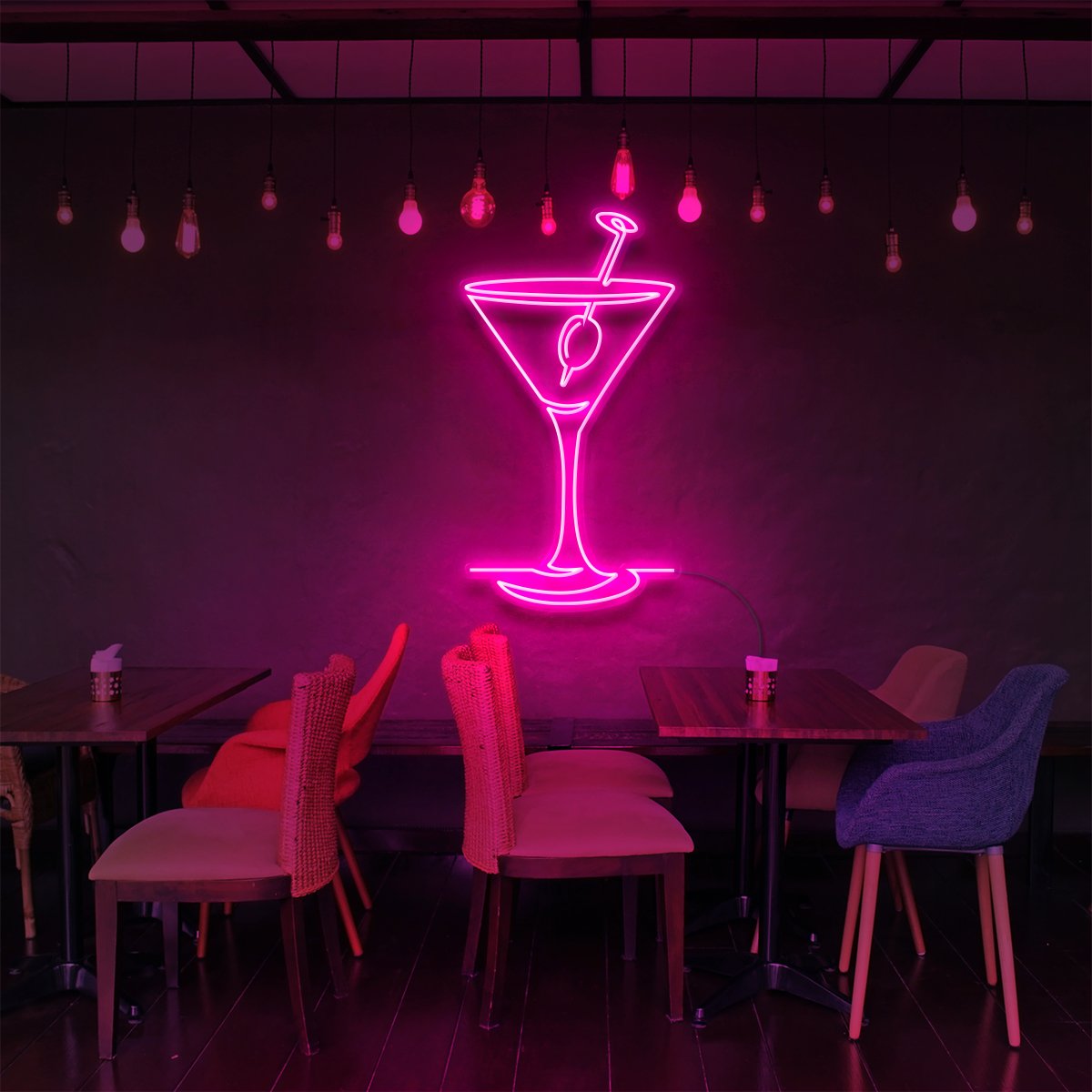 "Martini Glass" Neon Sign for Bars & Restaurants 90cm (3ft) / Pink / LED Neon by Neon Icons