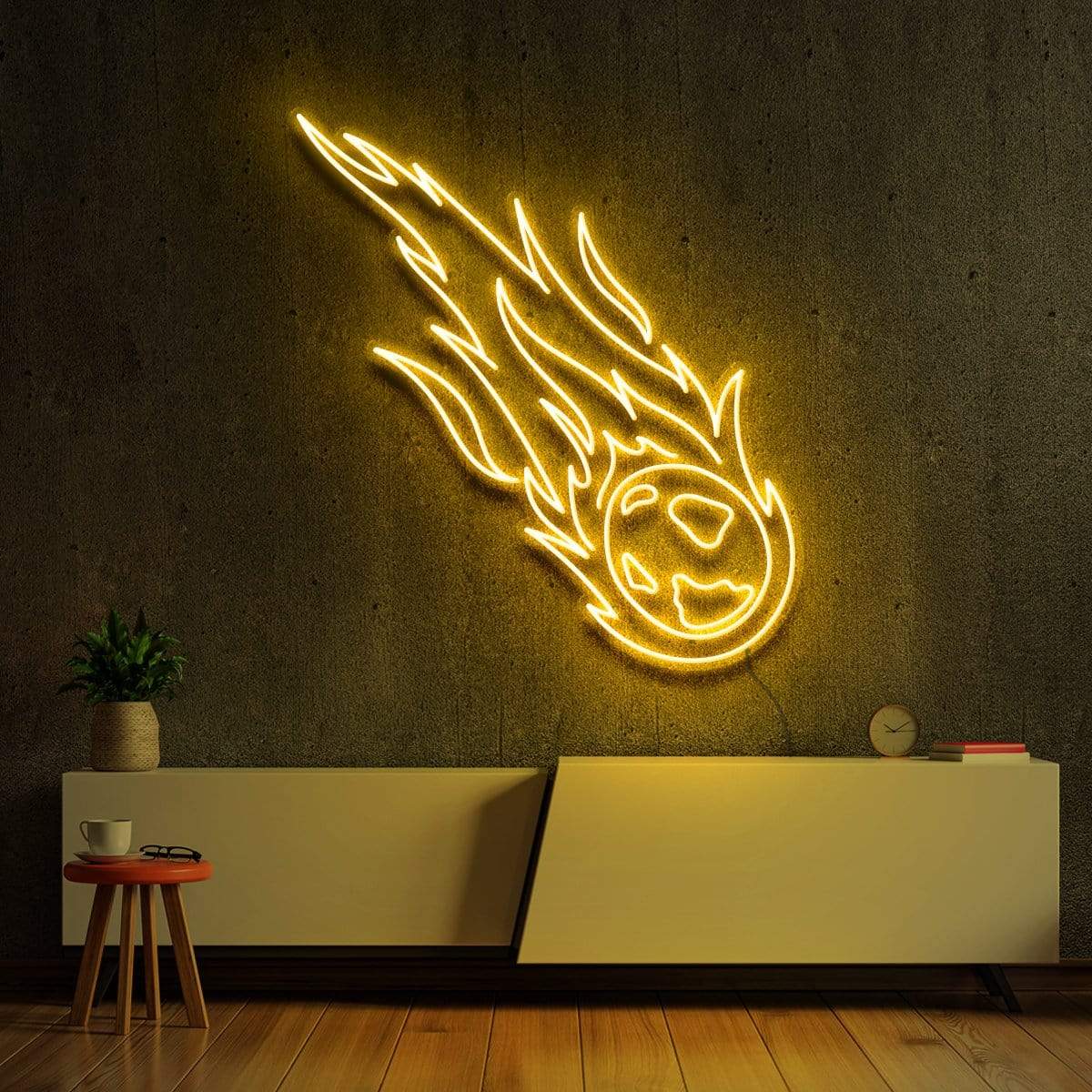 "Meteoroid" Neon Sign 60cm (2ft) / Yellow / LED Neon by Neon Icons