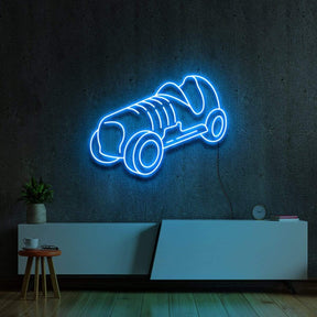 "Monopoly Car" Neon Sign 60cm (2ft) / Ice Blue / LED Neon by Neon Icons