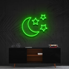 "Moongazing" Neon Sign 60cm (2ft) / Green / Cut to Shape by Neon Icons